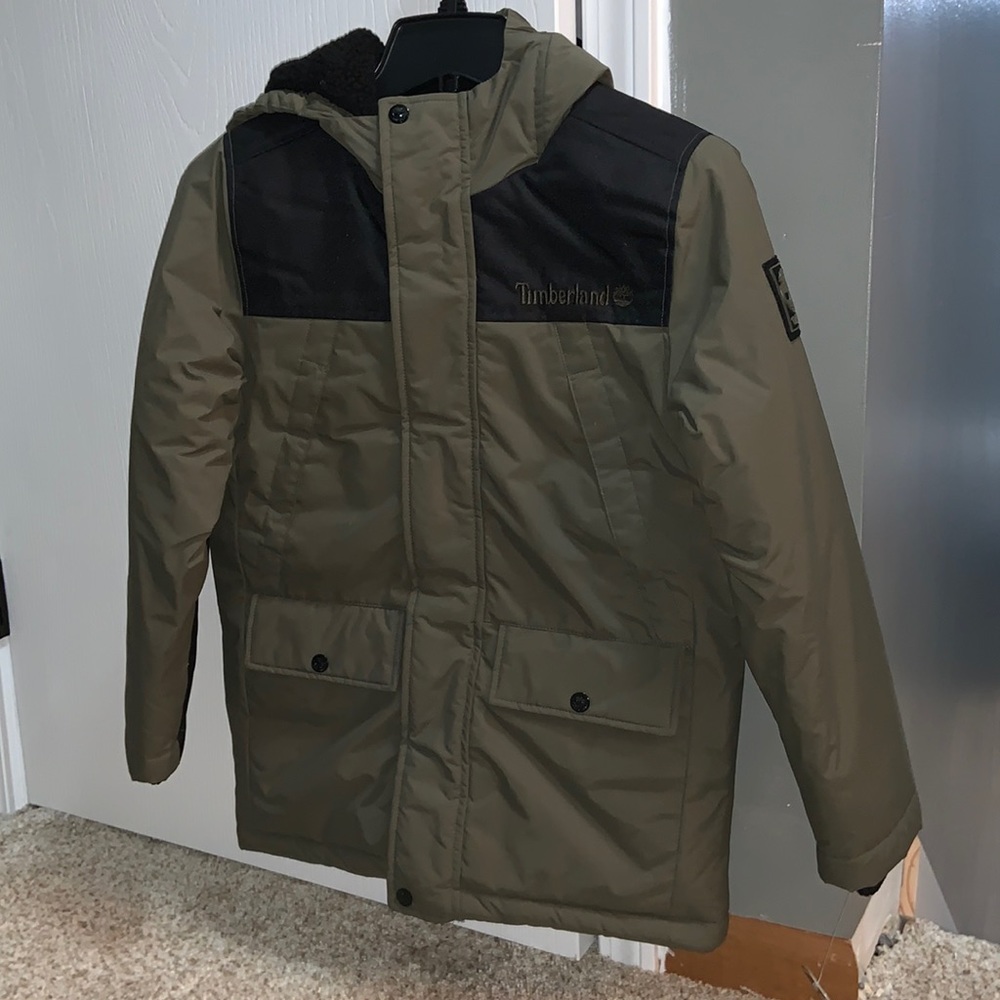 NWT Timberland army green coat w/ pockets